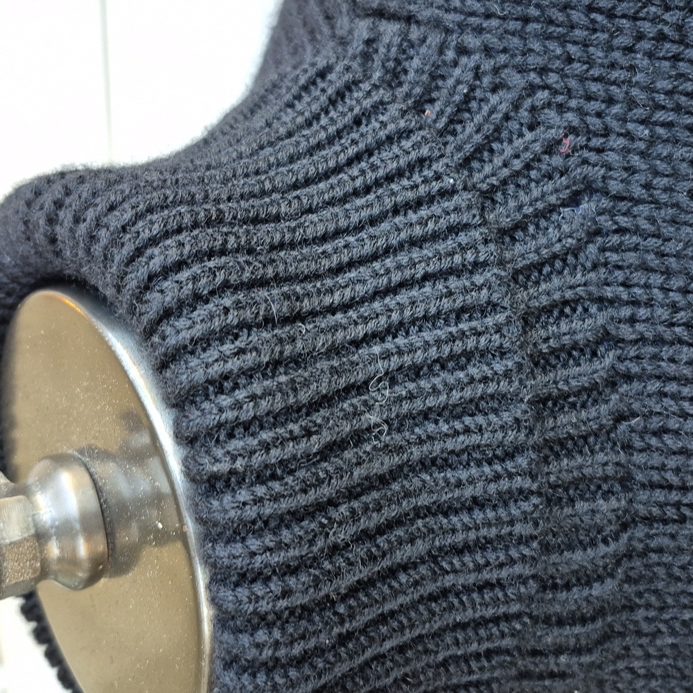 POLO RALPH LAUREN Knit Black Red Pony Weave Thick Wool XL Turtleneck Sweater VTG - Picture 4 of 6